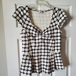 Anthropologie peplum polka dot top‎